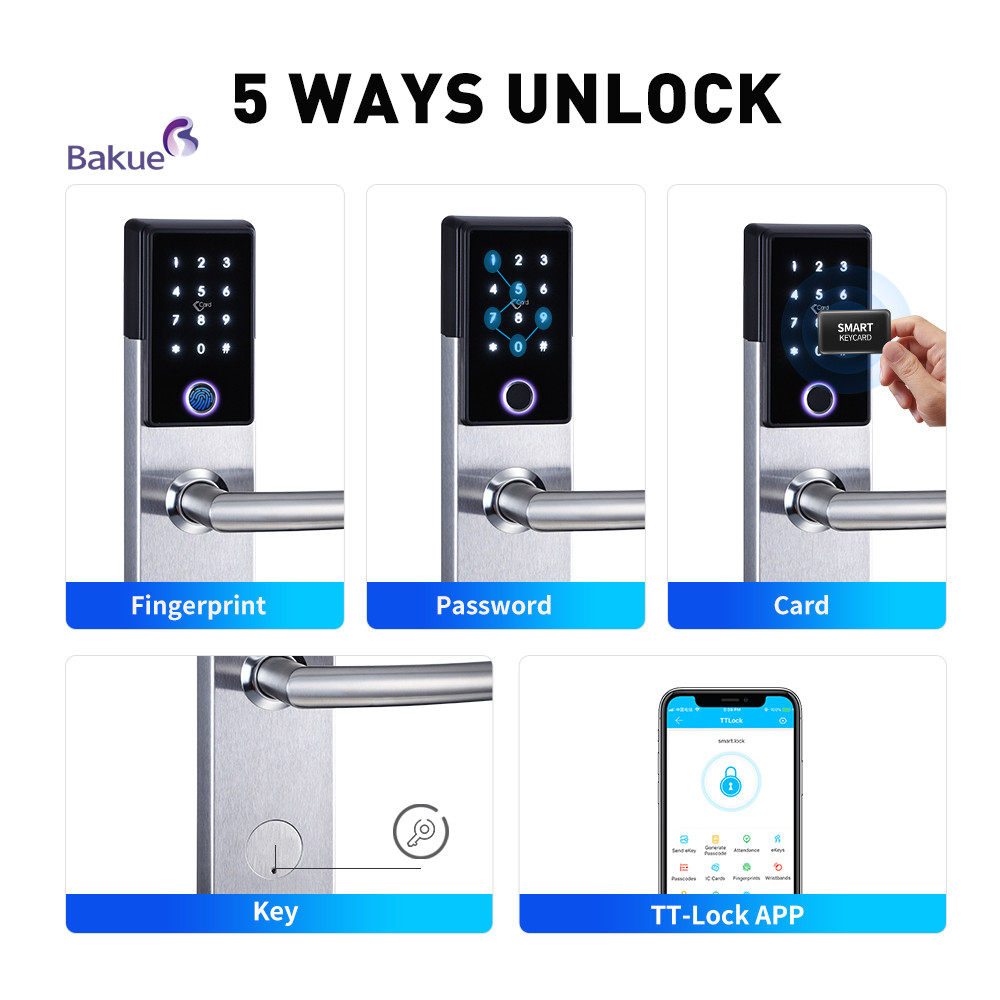 Bluetooth Fireproof 120min Smart Door Lock Electronic Door Lock Durable Access Control System