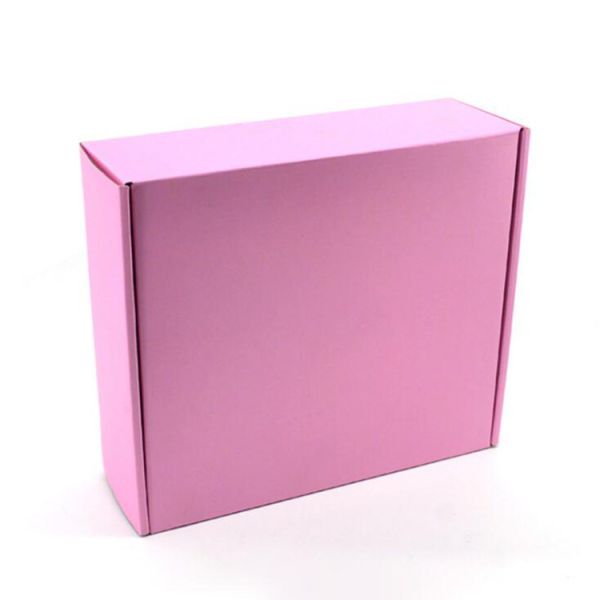 Pink Corrugated Shipping Boxes Cute Printing Mailing Packing Custom Folding