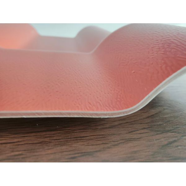 Synthetic Resin Spanish PVC Roof Tile with ASA High Weatherability 2.3mm thickness and brick red color