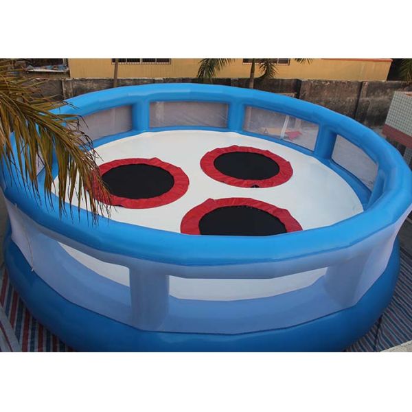 0.9mm PVC Attractive Inflatable Sports Games , Bungee Jumping Trampoline For Fun Games