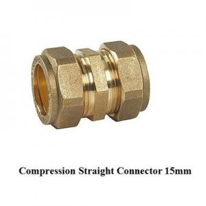 Quality compression fitting straight 15mm for copper pipe for sale