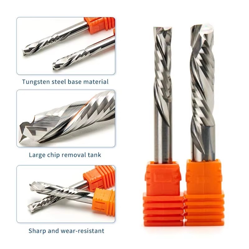 Double-edged Composite Blade CNC Milling Cutter with Solid Hard Alloy for Woodworking 6 * 22 * 50