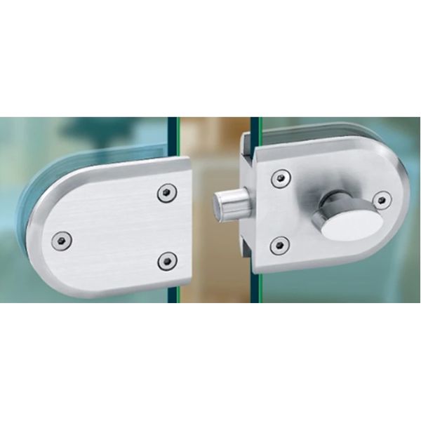 Tempered Glass Door Lock For Single Door / Square Door Locking , Long Life