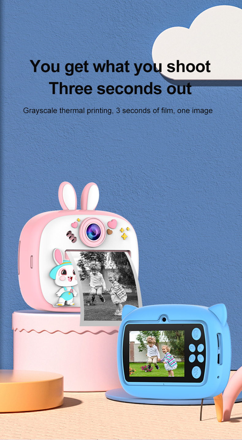 DLC Y600 Multi-function High-Definition Instant Camera , Cartoon Digital Camera for Children,instant Print, Multiple Filters