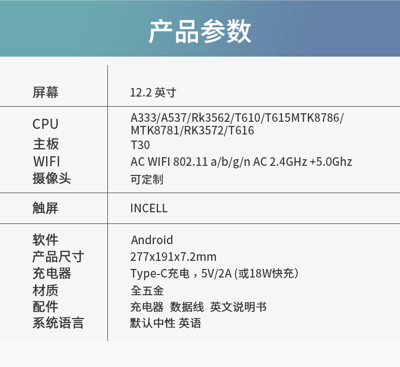 Kinstone 12.2 inch Android Tablet PC