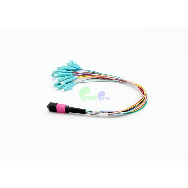 50 / 125 900um Ruggedized MPO Fanout Cable 24F With Wide Operating Temperature