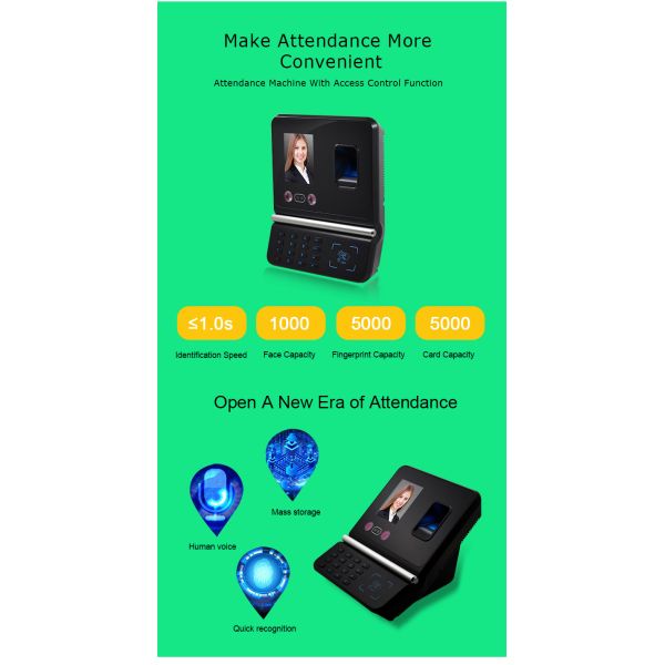 Battery Operated 2.8 inch Face Recognition Attendance Machine
