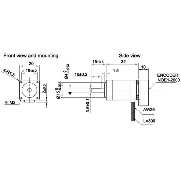 20mm Hybird Stepping Motor High Precision Small Size With Optical Encoder