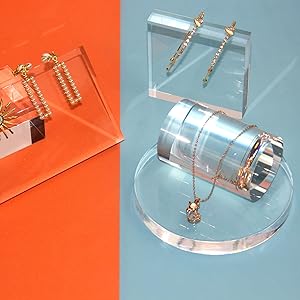 Acrylic Cube Cylinder Round Photo Props, Transparent Solid Acrylic Display Blocks For Photography Boutique Jewelry