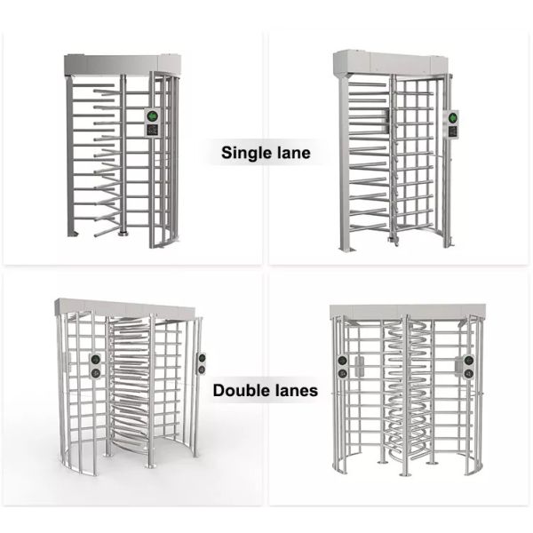 Pedestrian Access Control Semi Automatic Revolving Full Height Turnstile