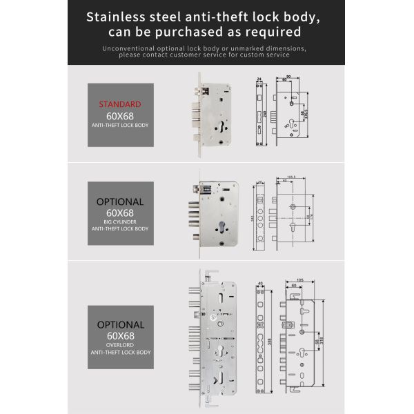 RoHS Tuya Smart Fingerprint Door Lock With Password Memory Card