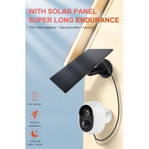 2MP PIR Tuya Smart Camera IP66 Solar Security Camera With Motion Sensor