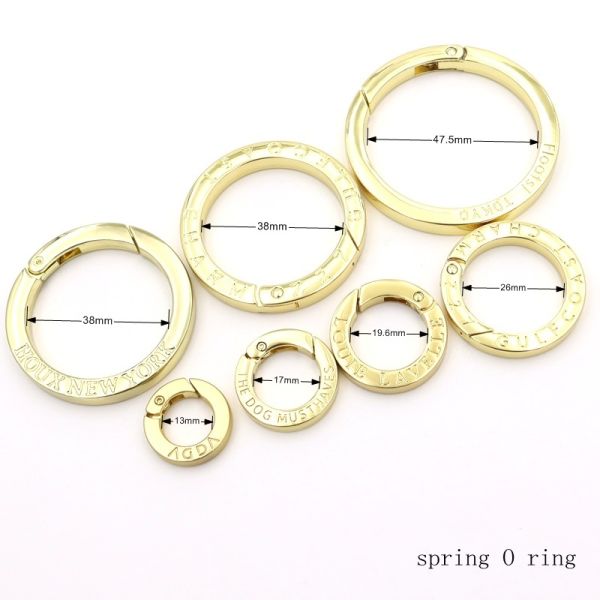 Small Key Chains Accessories Oval Spring Ring Clasp With Custom Engraved Logo