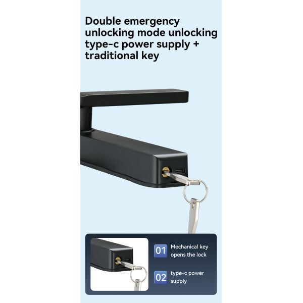Qleung S960 Smart Door Lock With Card Key Code App Fingerprint Recognition For Home