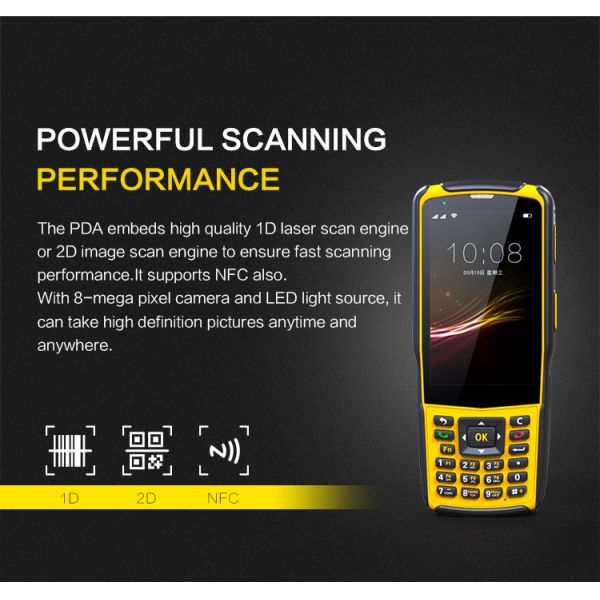 S5 Model IP67 Industrial Android 7.0 Handheld PDA Qr Code Scanner 1D 2D Barcode Reader for Logistics Warehouse