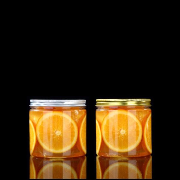 Transparent Round Bottom Plastic Jars with Pressure Sensitive Lids (3oz-8oz)