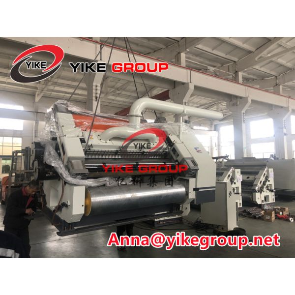 Steam Heating Corrugated Box Making Machine , Single Facer Corrugated Machine