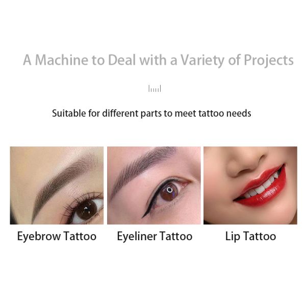 Black Wireless Digital Semi Permanent Makeup Machine Kit Tattoo Gun