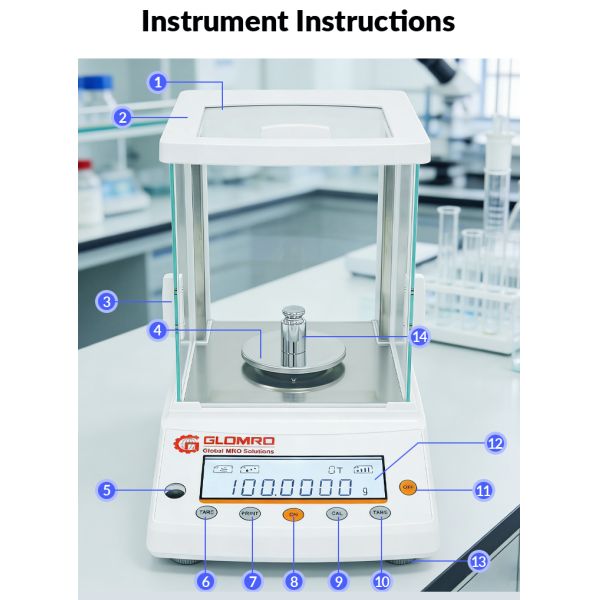 GLO High Precision Analytical Balance 0.0001g RS-232 Interface Analytical Balance Customization Support 120g 220g 320g