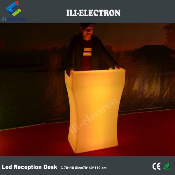 Portable rechargeable glowing reception desk
