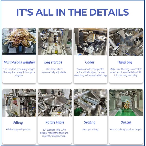 Durable Small Food Pouches Packing Machine 50/60HZ Automatic