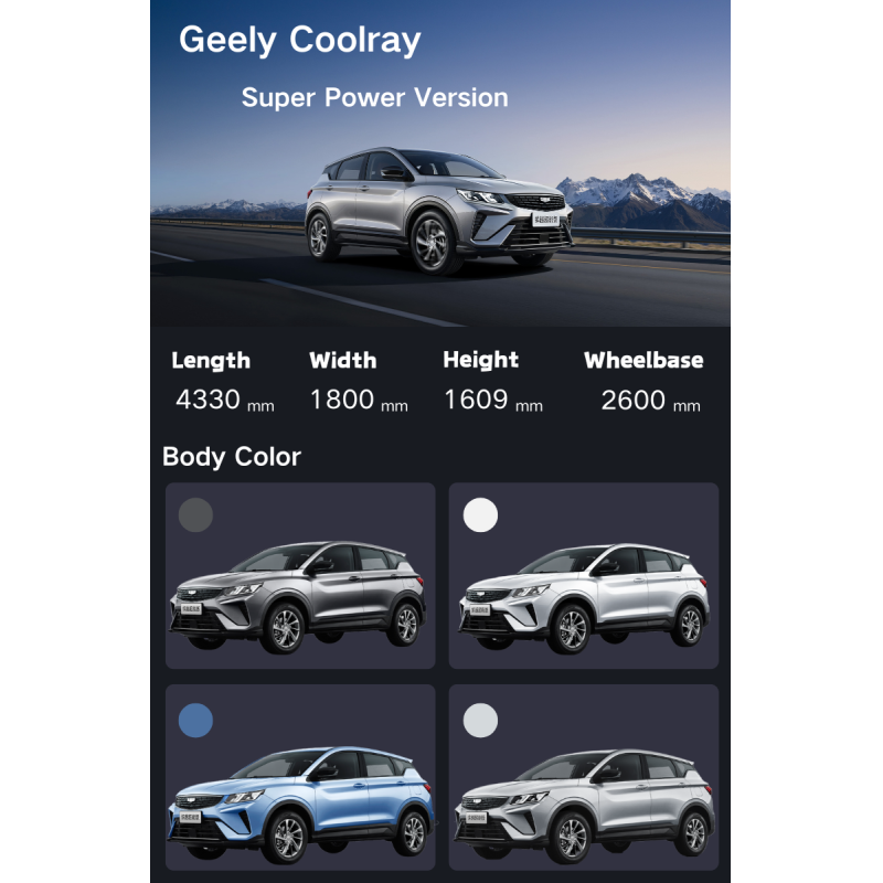 2025 Model for Coolray 1.5T Automatic Fuel-powered New Super Version Left Steering Dark Interior Front-Wheel Drive Small SUV