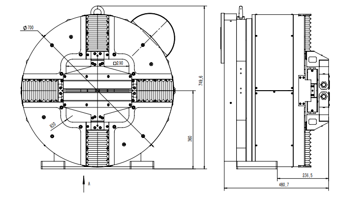 Professional Four-Jaw Precision Square Hole Full-Stroke Pneumatic Main Chuck For Laser Cutting Machines F130DF 4 Jaws At 0.2-0.9Mpa Pressure For Fiber