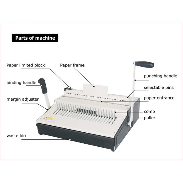 A4 A5 F4 Comb Binding Machine With 14.3mm Pitch