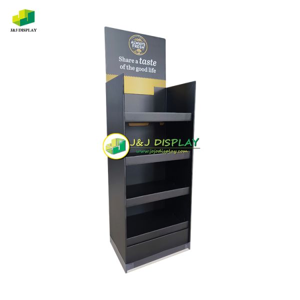 Knock Down Unit Flooring Recyclable Knock Down Shelves Displaying Corrugated Board Cardboard Floor Display Stand For Stationery, Skin Care, Outdoor