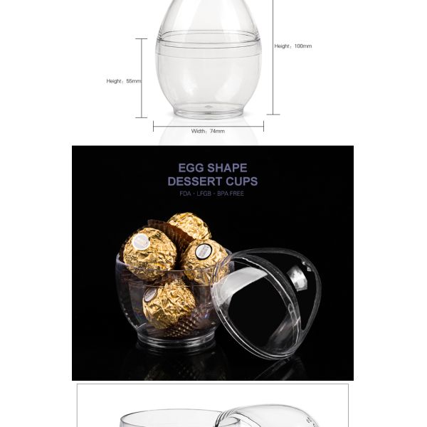 New 2019 trending product 160ml disposable plastic egg shape container