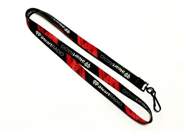 Buy Black J Hook Dye Sublimation Lanyards 10mm Wide For Camping Trade Show Exhibition Event at wholesale prices