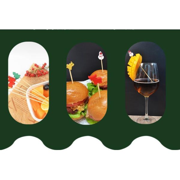 Initial Payment Natural Bamboo Fruit Fork Straight Style Disposable Biodegradable