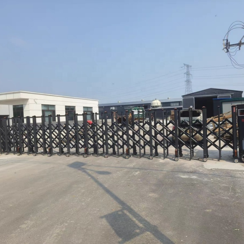 Aluminum Alloy Electric Retractable Gate Collapsible Trackless Outdoor Automatic Industrial Entry Door Courtyard Hotel