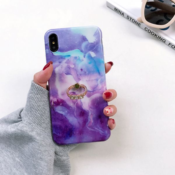 Iphone Xs Max marble case with iRing, Iphone Xs Max protective TPU case, Iphone Xs Max accessories, Iphone XR case