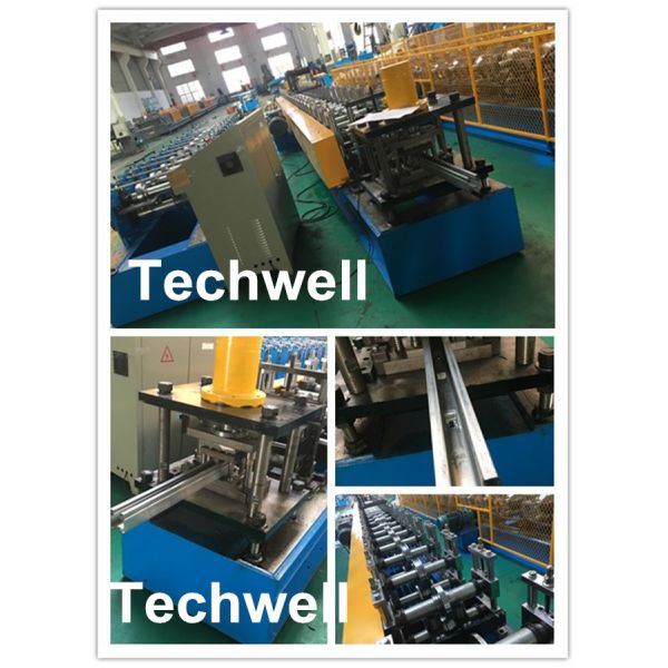 Custom Made Sliding Shutter Door Guide Rail Roll Forming Line With Chain Drive