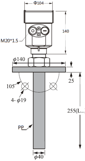 KCS Series Capacitive Level Transmitters Up and Down Limit Alarm Function for High Temperature and Pressure Applications