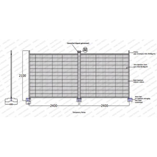 Hot Dip Galvanized Welded Temporary Fencing For Construction Site