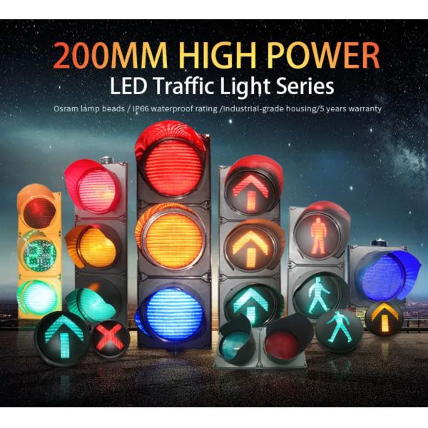Energy Efficient 210mm LED Traffic Signal Lights Low Maintenance