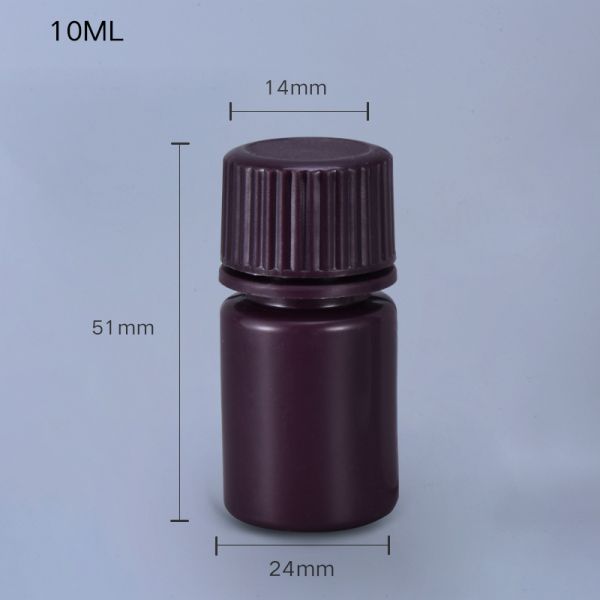 Lab Use Amber Plastic Bottle PP Durable Small Round Food Grade Bottle with Private Label Medicine Liquid Packaging Container