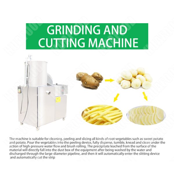 Automatic Potato Peeling Machine Potato Washing Cutting And Peeling Machine