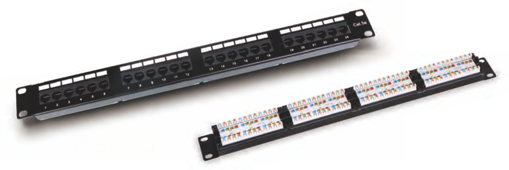 Cat5e/Cat6 Compatible Patch Panel with Dual IDC for 1U Rackmount Data Center Applications