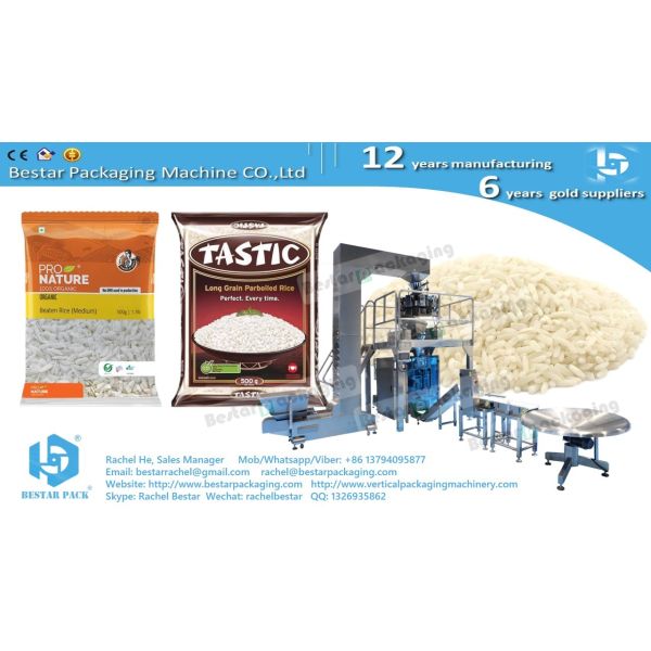 Automatic 2500g Rice Bag Packing Machine with 10 Head Weigher BSTV-750AZ