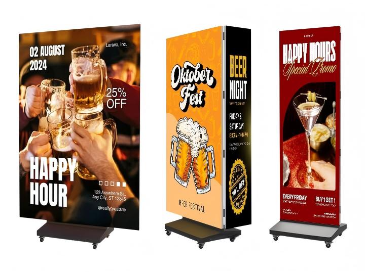 Tri-fold LED Poster Display