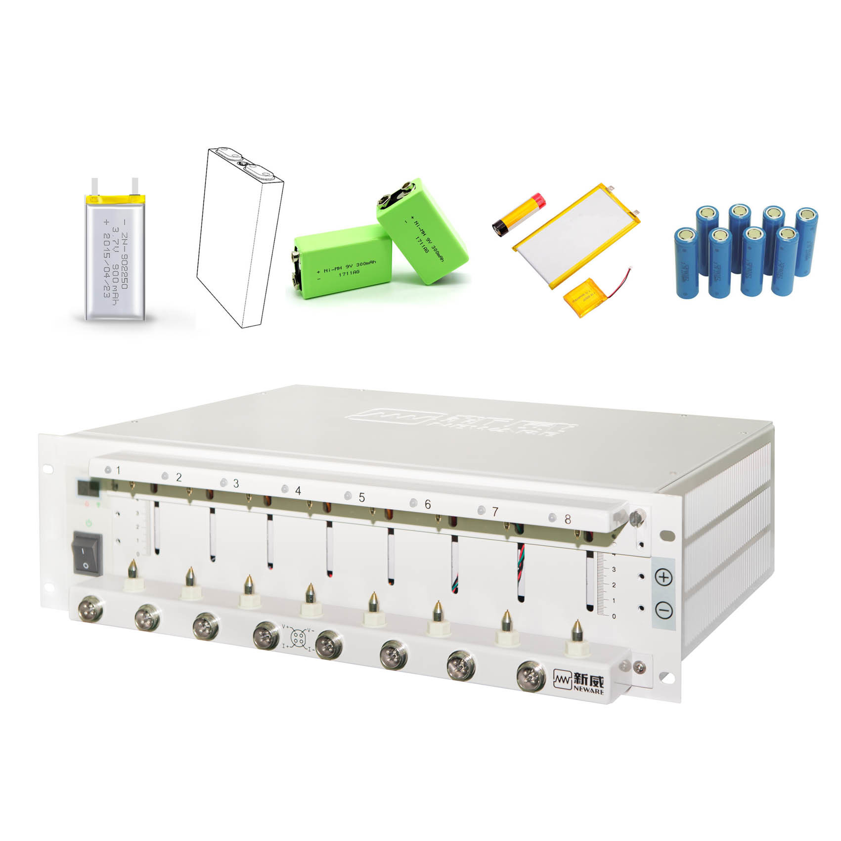 Neware 8 Channel Battery Cell Tester Echelon Utilization Capacity Test