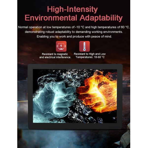 3mm Bezel 17 Inch High Brightness Sunlight Readable IP65 Waterproof Android Embedded Industrial TouchScreen Display with Capacitive Touch IPC