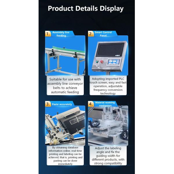 Fully automatic printing and labeling machine CH-802 paper box flat instant labeling machine, bar code online printing and labeling machine