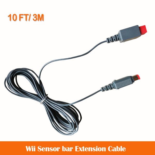 Double wii Singnal wireless Extension Cable 3M/10FT for wii sensor bar extension cable for WII /WII U