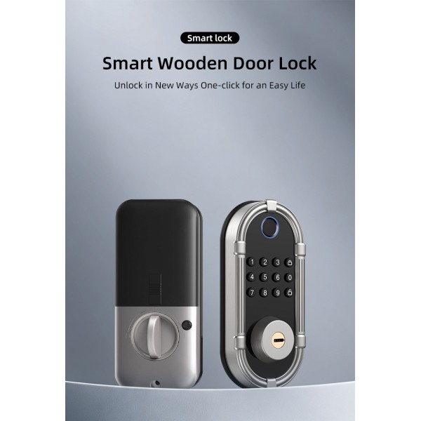 TUYA Tuya Ble App Deadbolt Lock Intelligent Automatic Smart Locks Biometric Fingerprint Smart Front Door Lock
