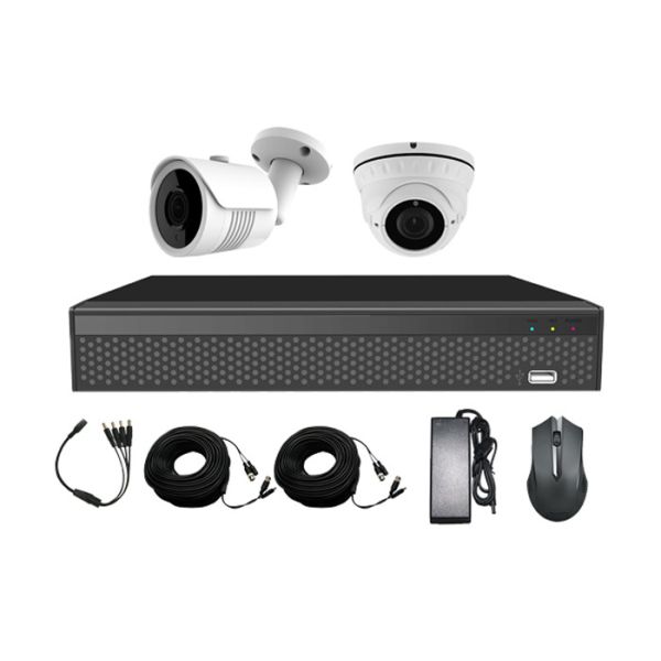 Ip66 Infrared AHD Camera Kit XVR 2 Channel Security Camera System Embedded LINUX