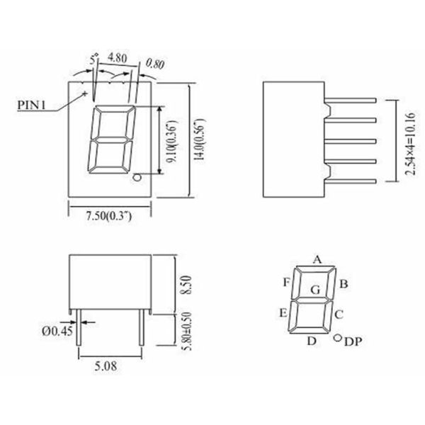 GLT-1132A(B)HR 0.32" One LED Digit Display for Consistent Digital Number Display